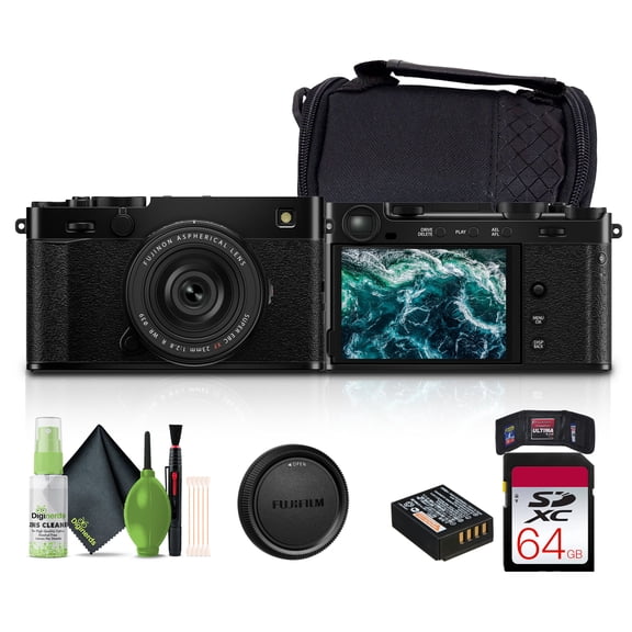 FUJIFILM X-E5 Mirrorless Digital Camera with XF 23mm f/2.8 Lens (Black), Bundle