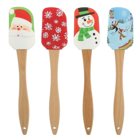 

4pcs Christmas Baking Tools Cake Spatulas Adorable Cream Scrapers (Assorted Color)