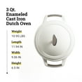 thumbnail image 6 of Lodge USA Enamel Dutch Oven 3 qt., White, 6 of 7