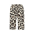 thumbnail image 4 of SOOMLON Leopard Shorts Women Plus Size Elastic Waist Knee Length Shorts Button Shorts with Pockets Travel Casual Clothes, 4 of 5