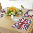 thumbnail image 4 of Ambesonne Shabby Flora Place Mats Set of 4, British Flag Floral, Standard Size, Multicolor, 4 of 6