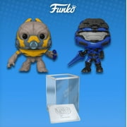 Funko Pop! Games: Halo Infinite – Set of 2 Vinyl Figures (Grunt with Weapon / Mark V [B] with Blue Energy Sword with Chase) (+ Pop! Stacks Plastic Protector)