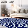 thumbnail image 2 of ODIKA 4'x6' Machine Washable Non-Slip Area Rug, Modern Maze Labyrinth Design Featuring Interlocking Angular Pathways High Traffic Rug, Blue, 534775, 2 of 7