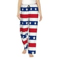 thumbnail image 2 of Picia American Patriotic Stars And Stripes Womens Soft Woven Cotton Elastic Waistband Sleep Pajama Pant Lounge Sleep Pant With Pockets And Drawstring-XX-Large, 2 of 9
