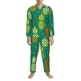 thumbnail image 3 of Sikiie Pineapples1 Mens Pajama Set, Soft Warm Long Sleeve Sleepwear, Cozy Button-Down Pjs for Men-XX-Large, 3 of 7