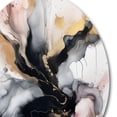 thumbnail image 3 of Designart "Textured Splash Pink and Black Marble II" Abstract Marble Metal Round Wall Art Prints, 3 of 5