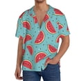 thumbnail image 2 of Disketp Men's Hawaiian Watermelon Print Shirts Button Down Holiday Beach Shirts-Small, 2 of 5