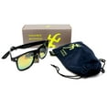 thumbnail image 6 of Unisex Polarized Mirror Horn Rimmed Sunglasses - MIB Style - Black, Yellow Lens, 6 of 6