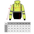 thumbnail image 3 of Men's ANSI Class 3 High Visibility Sweatshirt, Hooded Pullover, Black Bottom - Orange / Medium, 3 of 3
