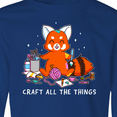 thumbnail image 4 of Inktastic Red Panda Craft All The Things Long Sleeve Youth T-Shirt, 4 of 5