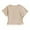 Khaki, variant on Lmnyox Girls Cute T Shirt Ribbed Side Ruched Short Sleeve Tee Shirt Crew Neck Summer Casual Slim Tops Clothes