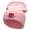 Pink, variant on Rosey Heart Symbol Embroidered 12 inch Acrylic Cuffed Long Beanie - Pink OSFM