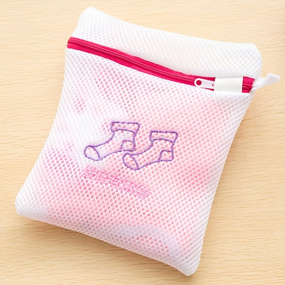 ACDANC Protecting Mesh Bag Laundry Basket Sock Underwear Washing Lingerie Wash Thickened Double Layer Zippered Mesh Laundry Bag