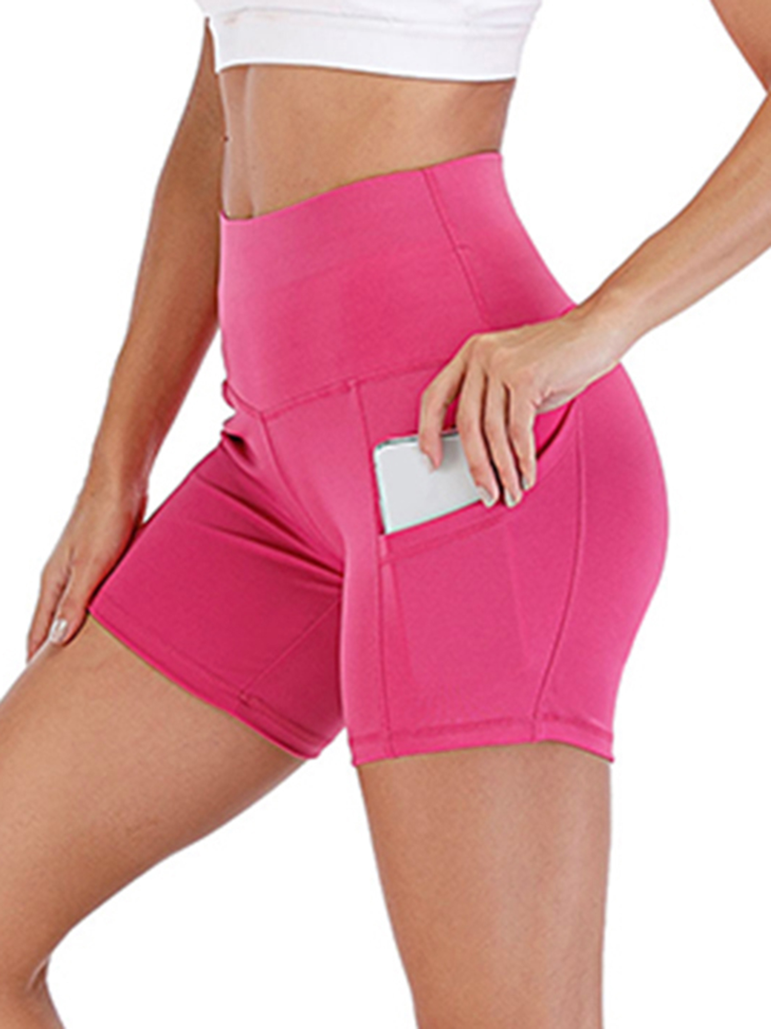 FUTATA Workout Shorts For Women Biker Shorts With Pockets High Waisted Yoga Shorts Tummy Control