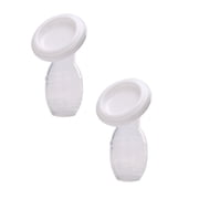 2 PCS Manual Breast Pump - Food Grade Silicone Milk Collector with Lid for Breastfeeding (White, 4oz/100ml)