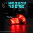 thumbnail image 2 of Kit 2 Piezas Plafón Rectangular 4" - Luz Fija y con Estrobo - EVOLUM - Led para Vehículos Pesados (Rojo), 2 of 6