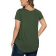 thumbnail image 2 of JYLFC Women Plus Size Short Sleeve T Shirts Criss Cross Neck Summer Blouse, Green 4XL, 2 of 4