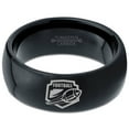 thumbnail image 2 of Tungsten Football Players Band Ring 8mm Men Women Comfort Fit Black Dome Polished, 2 of 4