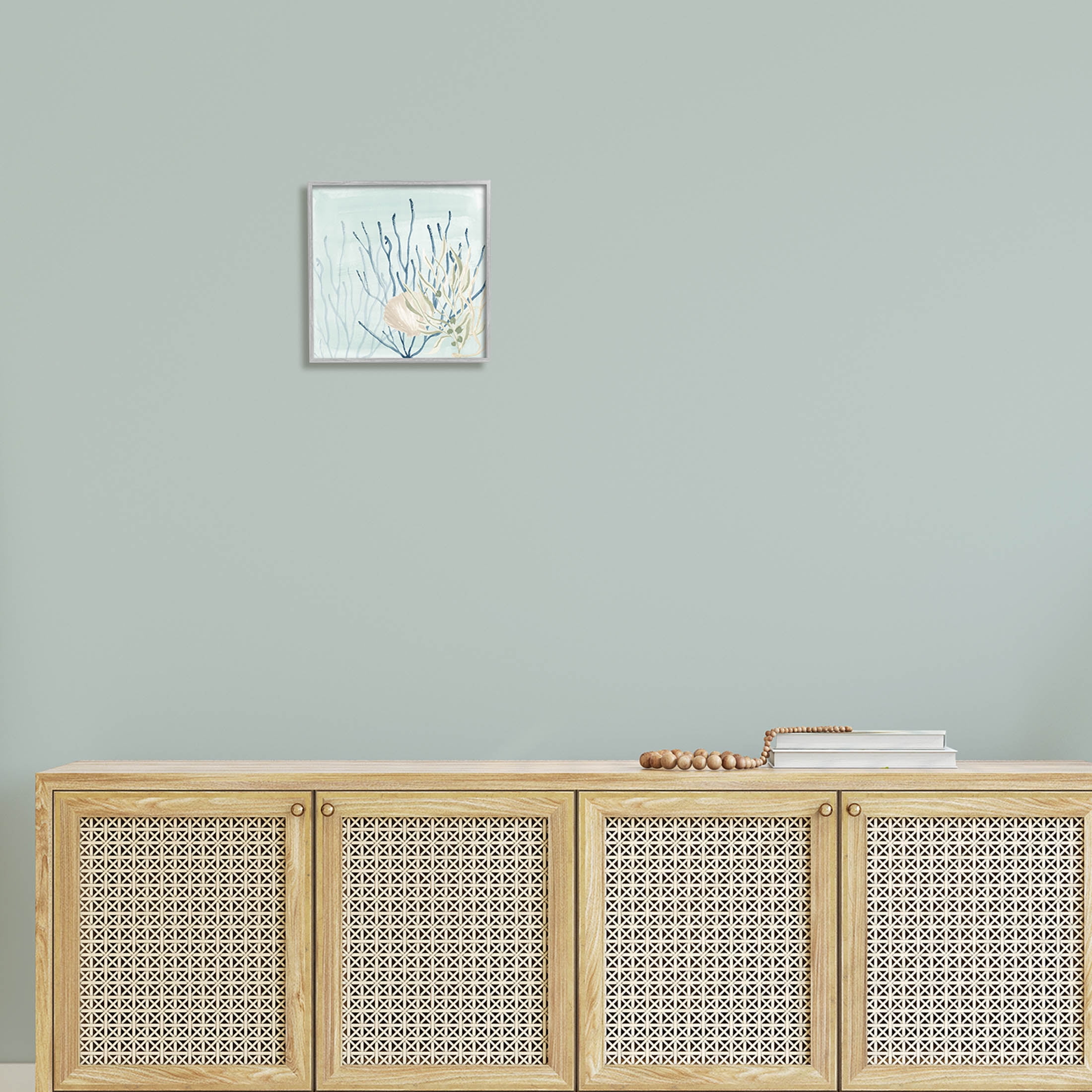 Underwater Coral Shells View Animals & Insects Graphic Art Gray Framed Art Print Wall Art