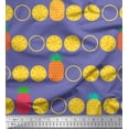thumbnail image 1 of Soimoi Purple Cotton Duck Fabric Pine & Lemon Slices Fruits Print Fabric by the Yard 56 Inch Wide, 1 of 1