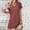 Red, variant on TMOYZQ Women's Dress Casual T Shirt V Neck Dress Summer Button Short Sleeve Dresses 2025 Mini Sundresses