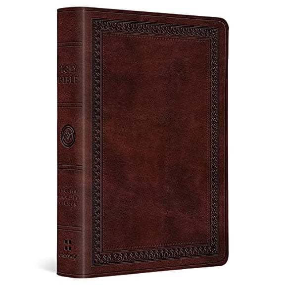 ESV Value Large Print Compact Bible (Trutone, Mahogany, Border Design), (Hardcover)