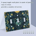 thumbnail image 3 of Yayeee Toggle Light Switch Wall Plate 3-Gang 6.37"x4.48" Decorative Outlet Cover, Green Dragon Flowers, 3 of 7