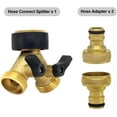 thumbnail image 2 of Conector Y de manguera de entrada de agua (manguera de entrada de 2 vías, latón), compatible con sistema de conector de manguera de jardín de 1/2" brillar Electrónica, 2 of 5