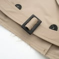 thumbnail image 5 of XFLWAM Women's Casual Lapel Double Breasted Trench Jacket Cropped Pea Coat Outwear with Belt Khaki XS, 5 of 8