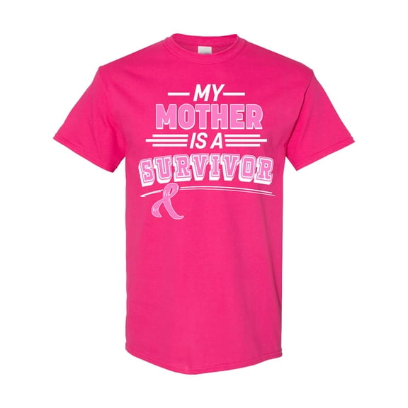 Inktastic My Mother is a Survivor Breast Cancer Awareness T-Shirt