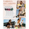 thumbnail image 6 of CoCoMangos Striped Crew Socks for Women, Cotton Retro Novelty Tube Socks Athletic Casual Fun Sock 4 Pairs, Size 5-10, 6 of 6