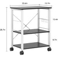 thumbnail image 5 of SOGES 3-Tier Kitchen Baker's Rack Utility Microwave Oven Stand Kitchen Cart Island Black, 5 of 8