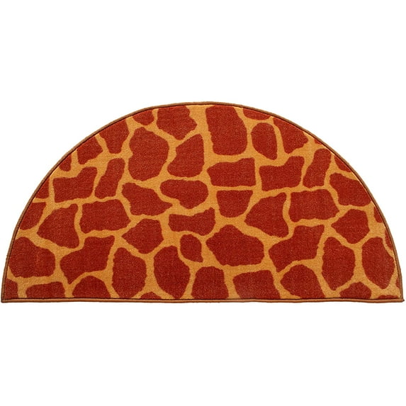 Animal Collection Custom Size Animal Print Area Rug for Living Room, Dining Room, Kitchen, Bedroom, Kids, Giraffe On Stilts - 27" x 54" Half Round