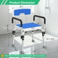 thumbnail image 5 of TNTANTS Shower Chair, Shower Stool for Inside Shower with Removable Armrests & Back, Upgraded Supports up to 350lbs, Adjustable Height Shower Bench for Elderly Disabled, 5 of 12