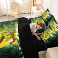 thumbnail image 4 of Castle Fairy Dinosaur Jungle Letter S Bedding Comforter Set 7pcs for Kids,Cartoon Wildlife Dino Queen Bedding Sets for Bedroom,Black Reversible, 4 of 7