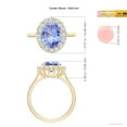 thumbnail image 4 of Angara Natural 2.9 Ct. Tanzanite with Diamond Halo Ring in 14K Yellow Gold for Women (Ring Size: 12), 4 of 9