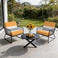 thumbnail image 6 of Outdoor Patio Cushion Covers 2 Pack Orange and Grey Ombre Patio Chair Cushion Covers with Ties and Zipper Gradient Gradual Color Waterproof Outdoor Seat Cushion Covers for Patio Furniture 20"x18", 6 of 9