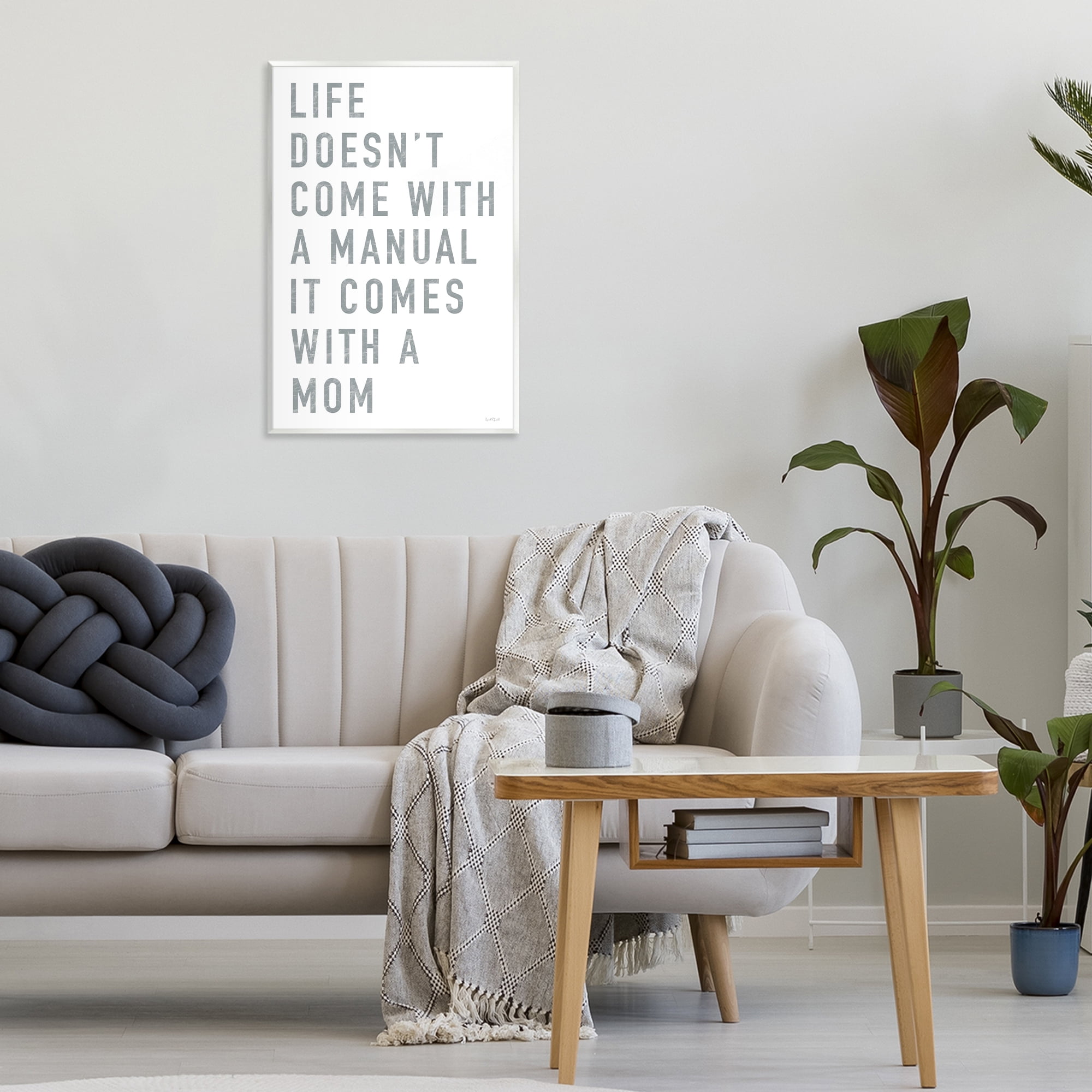 Stupell Industries Life Manual Is Mom Wall Plaque Art, design by Elizabeth Tyndall