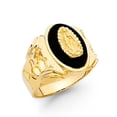 thumbnail image 1 of Solid 14k Yellow Gold Simulated Onyx Mens Fashion Anniversary Ring Size 5, 1 of 2