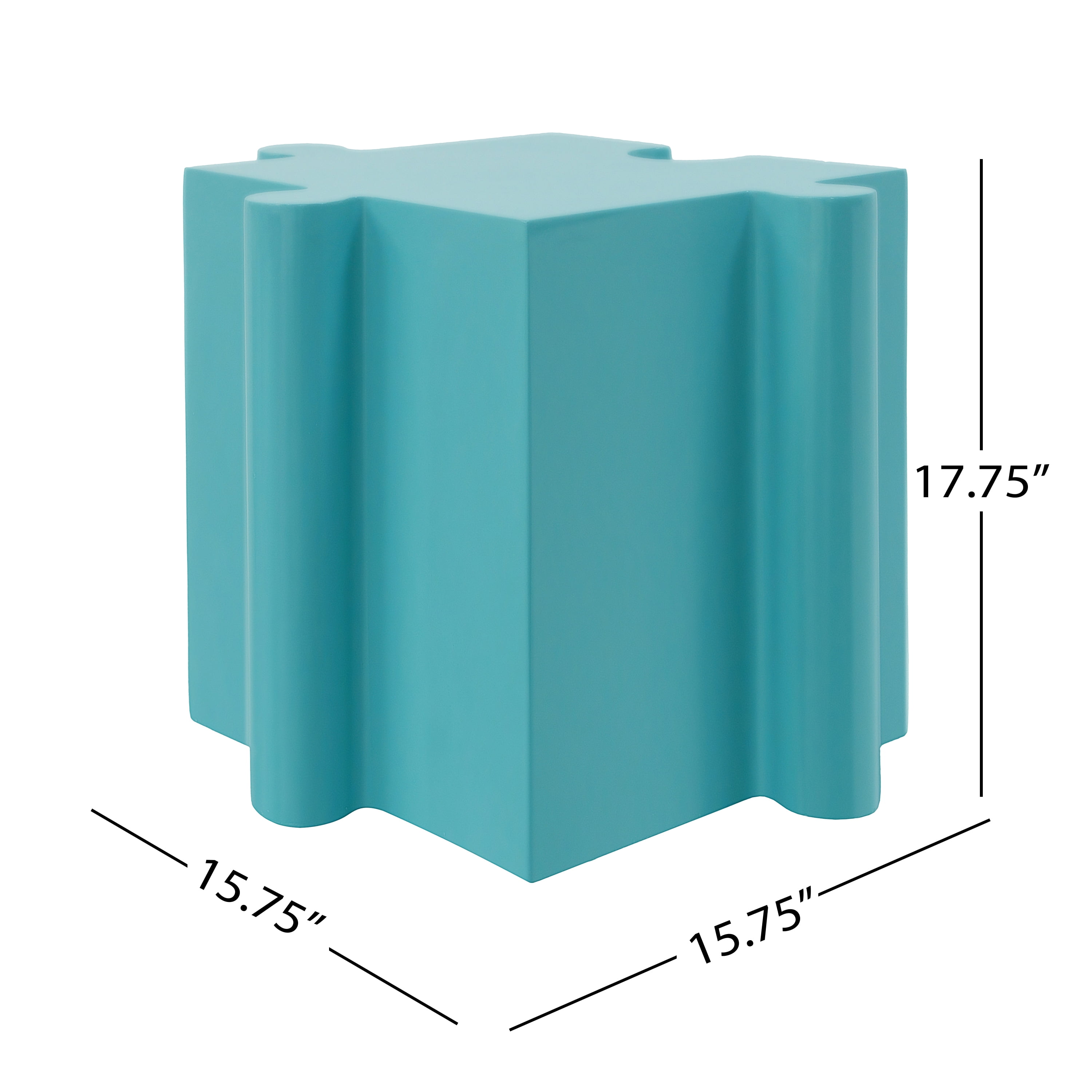 Puzzle Art Side Table, Outdoor Modular Convex Edge Table for Patio Garden Indoor Outdoor, Light Blue