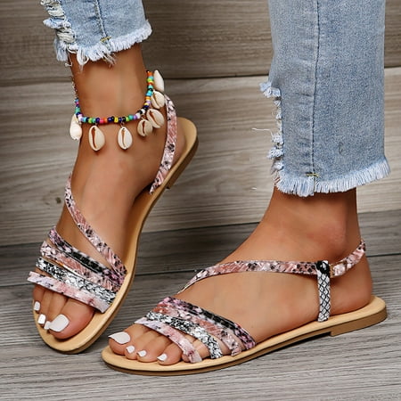

Sandals Women Fashion Women S Casual Shoes Breathable Outdoor Leisure Roman Diamond Sandals Womens Sandals Pu Pink 40