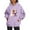 Purple, variant on WEAIXIMIUNG Navy Blue Sweatshirt Ladies' Cat and Dog Print Casual Tying Hoodie for Relaxation