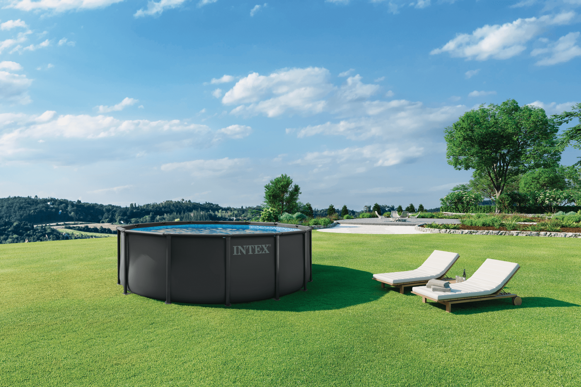 Intex 14' x 48" Ultra XTR Round Frame Above Ground Swimming Pool with Sand Filter Pump