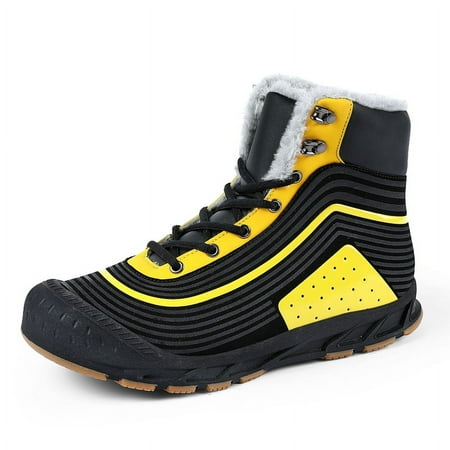 

Lopsie Men Hiking Boots Winter Warm Lining Boy Snow Boot Outdoor Anti Slip Water Resistant Size 9