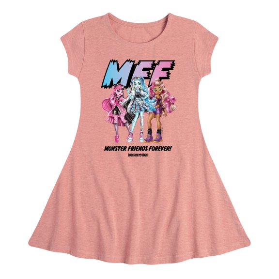 Monster High - Monster Friends Forever - Toddler & Youth Girls Fit & Flare Dress