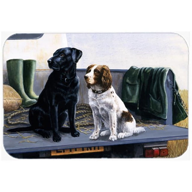Carolines Treasures BDBA0341LCB On the Tailgate Labrador & Springer Spaniel Glass Large Cutting Board