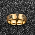thumbnail image 4 of Men's 8mm Gold ElectricLaser Pattern Tungsten Steel Pattern Ring, 4 of 5