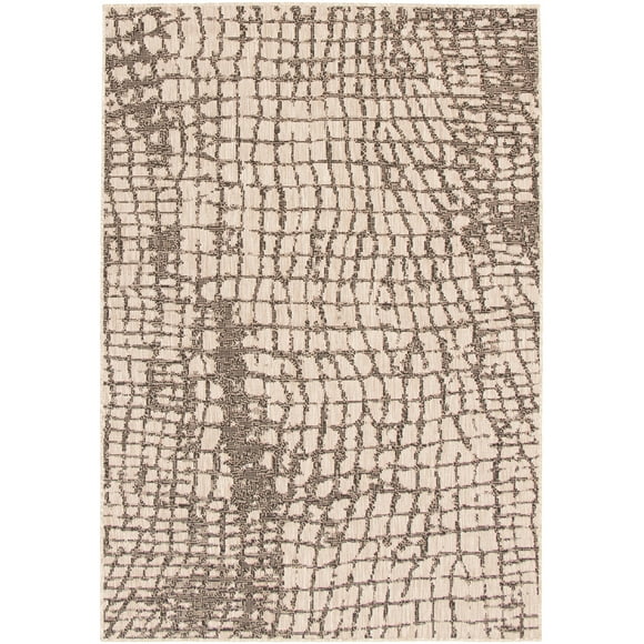 Sisal Safari Silver-Black Polypropylene Rug 5'3" x 7'7"