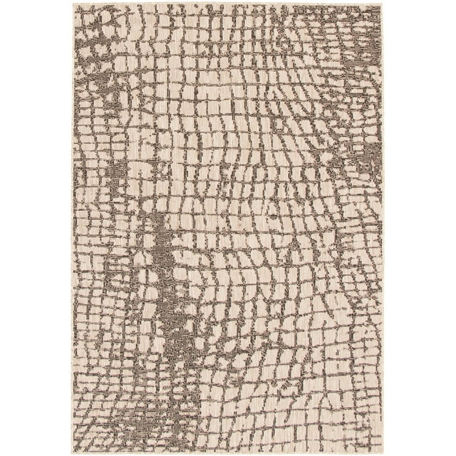 Sisal Safari Silver-Black Polypropylene Rug 5'3" x 7'7"