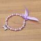 thumbnail image 3 of EeaseMX Hermoso collar con colgante de cristal para mascotas, con lazo y perlas (morado claro y blanco, M), 3 of 7